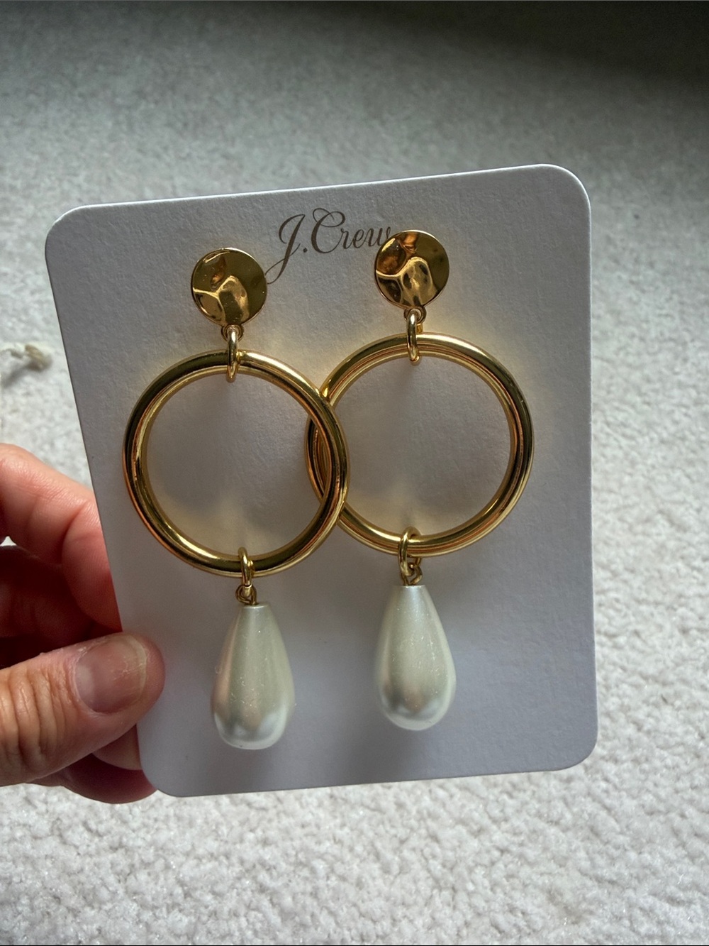 Jcrew gold and pearl earrings
